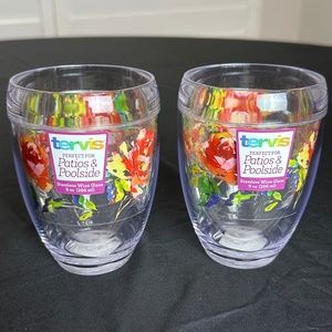 Tervis Fiesta Stemless Wine/Drink Glasses - RARE - TWO Glasses
